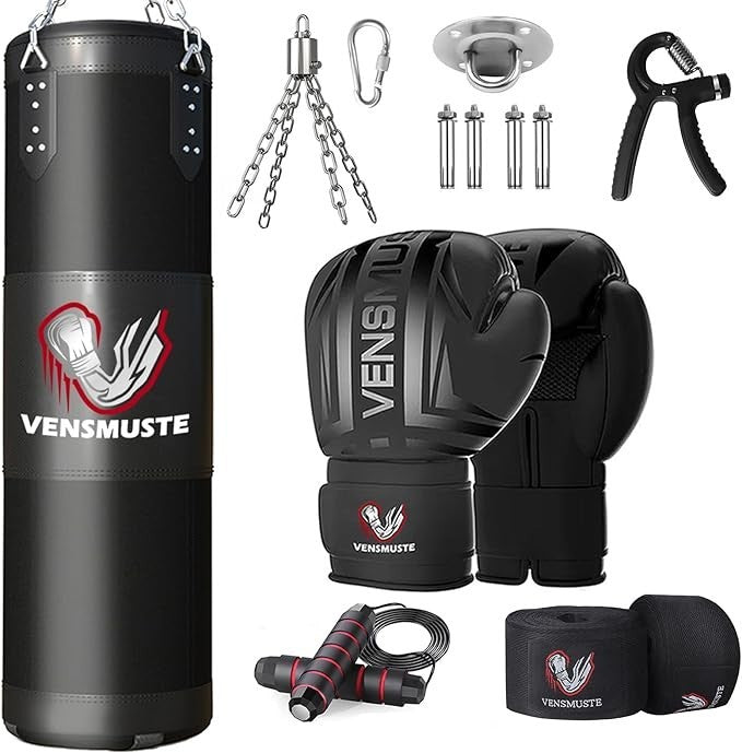 Heavy Boxing Punching Bag with Gloves for MMA Karate Kickboxing - Unfilled 4ft