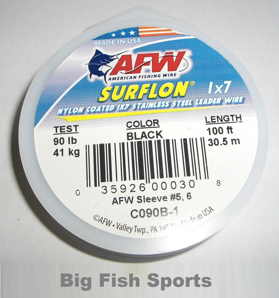 Black Coated Stainless Steel Fishing Wire 90lb Test 100 Feet Leader