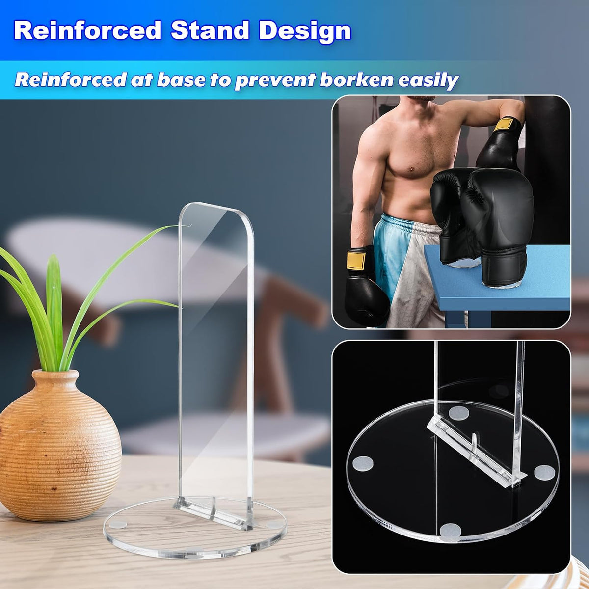 Boxing Glove Holder Rack Display Stand Acrylic Vertical Storage for Gloves