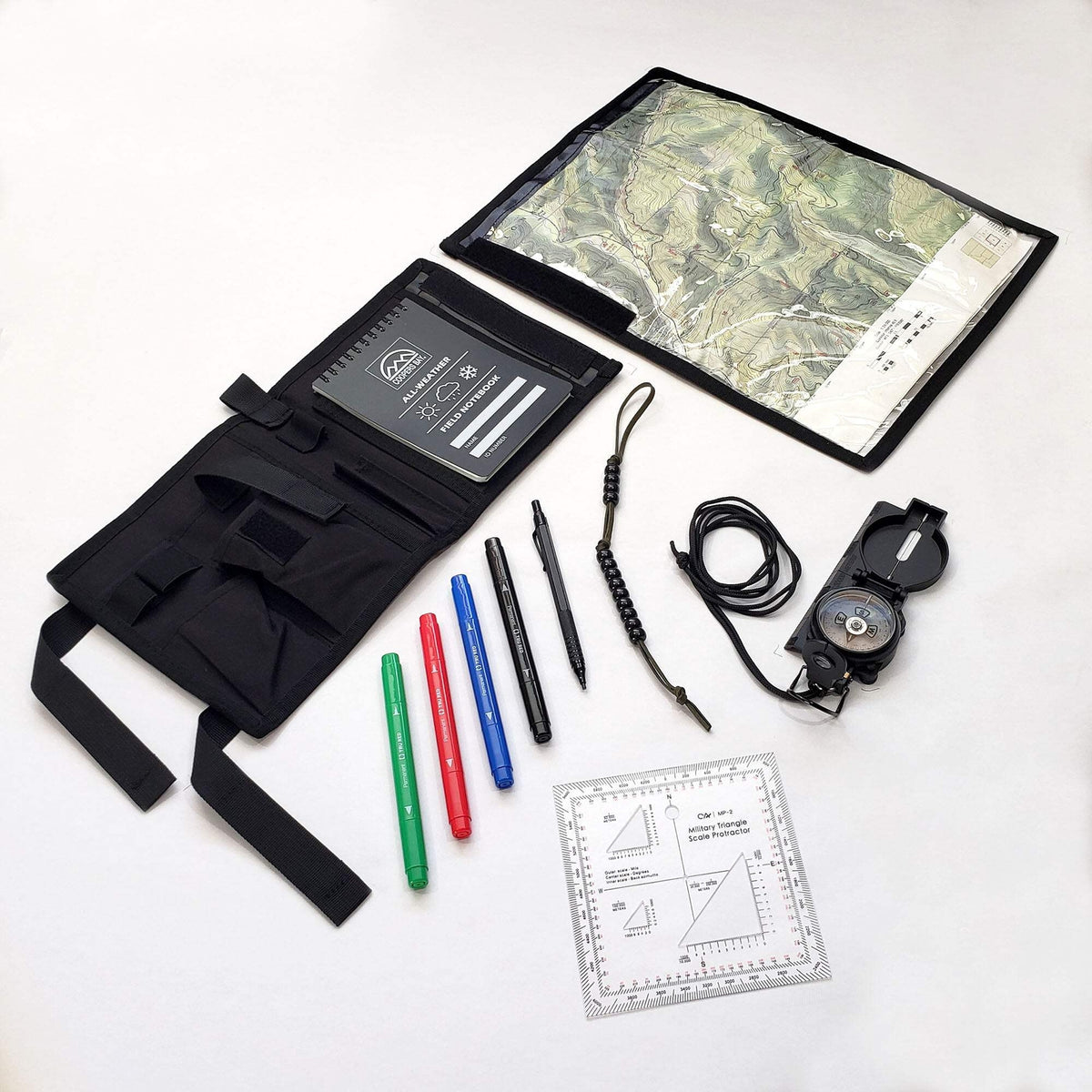 Multi-Tool Navigation Kit with Compass, Map Protractor & Pouch