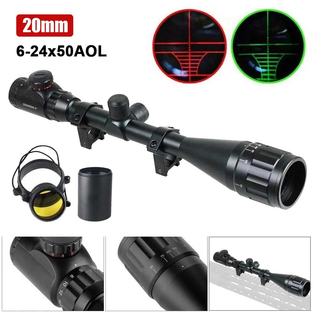 6-24x50AOEG Dual Illuminated Mil-Dot Hunting Scope for Precision Shooting
