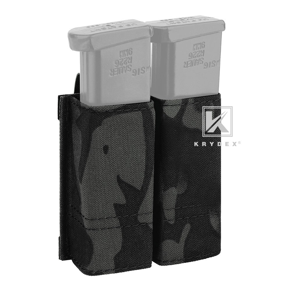 Tactical 9mm Pistol Magazine Pouch Double Mag Holder MOLLE Duty Belt Accessory