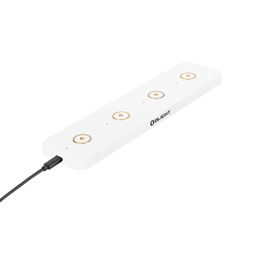 Magnetic Charging Station for Olight Flashlights & Obulb Series, 4 Ports White