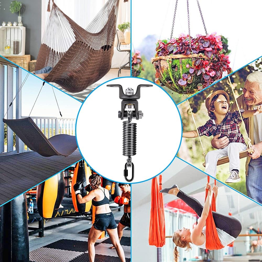 Heavy Duty Boxing Bag Hanger with Spring 360° Swivel Support 275 Lb Capacity