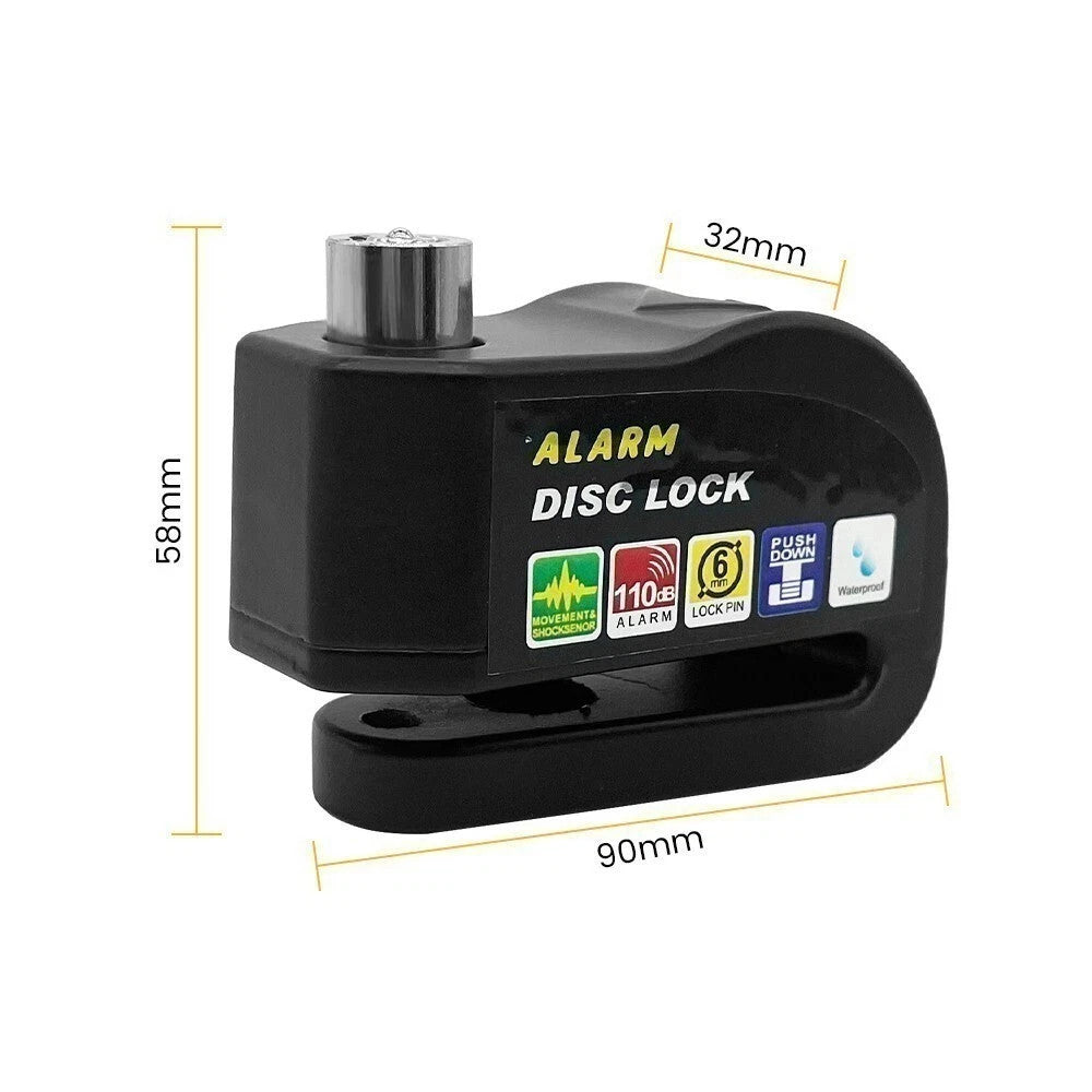 Motorcycle Disc Brake Lock with Alarm Waterproof Anti-Theft Security Lock