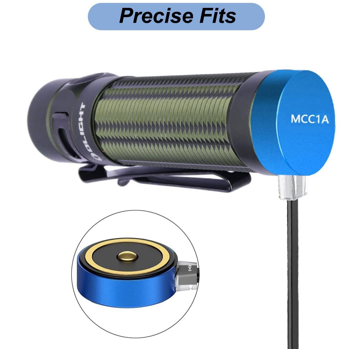 High-Speed USB Charging Cable 3.3ft for Olight Flashlights Copper Aluminum