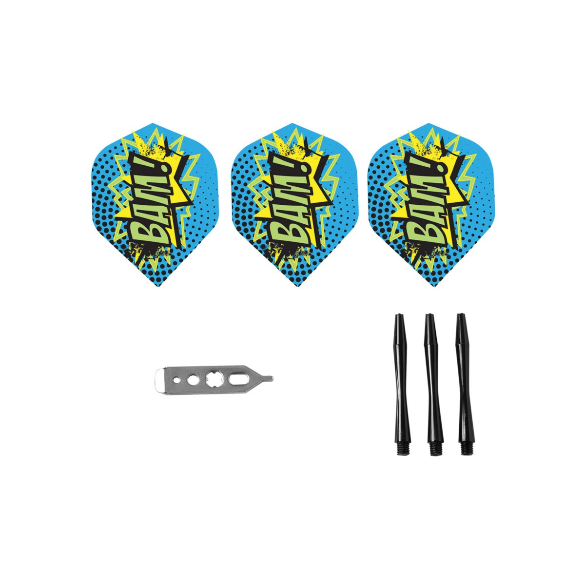 Viper Comix Steel Tip Darts, 22g - Blue, Set of 3 with Flights & Extras