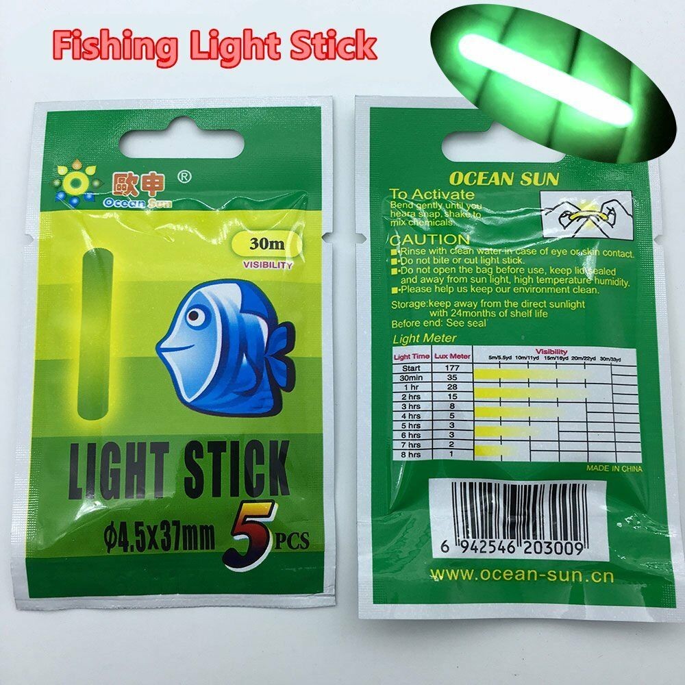 Mini Fluorescent Lightstick Set for Night Fishing - Glow Stick Clips 50Pcs