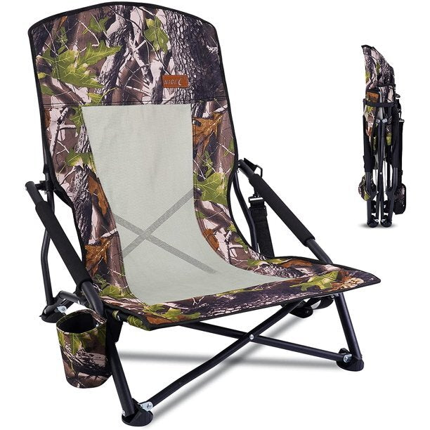 Heavy Duty Folding Camping & Hunting Chair with Cup Holder - Lightweight & Durable
