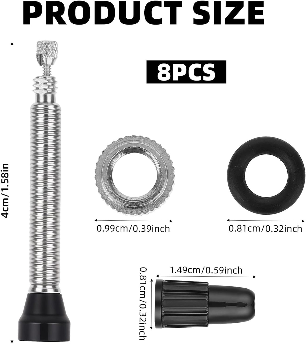 Presta Valve Stems 4 Pack with Core Removal Tool for Tubeless Bike Tires
