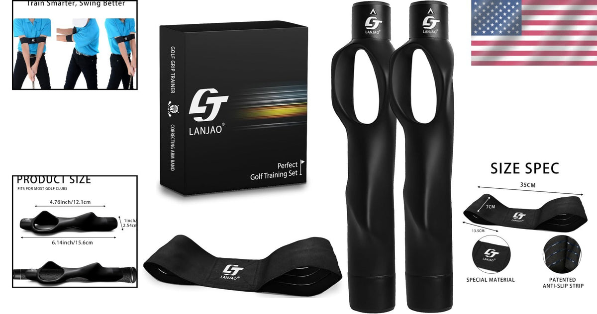 Golf Grip Training Kit with Arm Band for Hand Placement Improvement