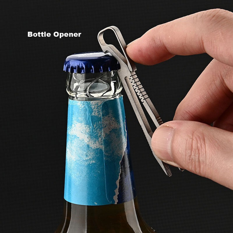 Mini Titanium Alloy Keychain Tweezers 77mm Portable Outdoor Tool