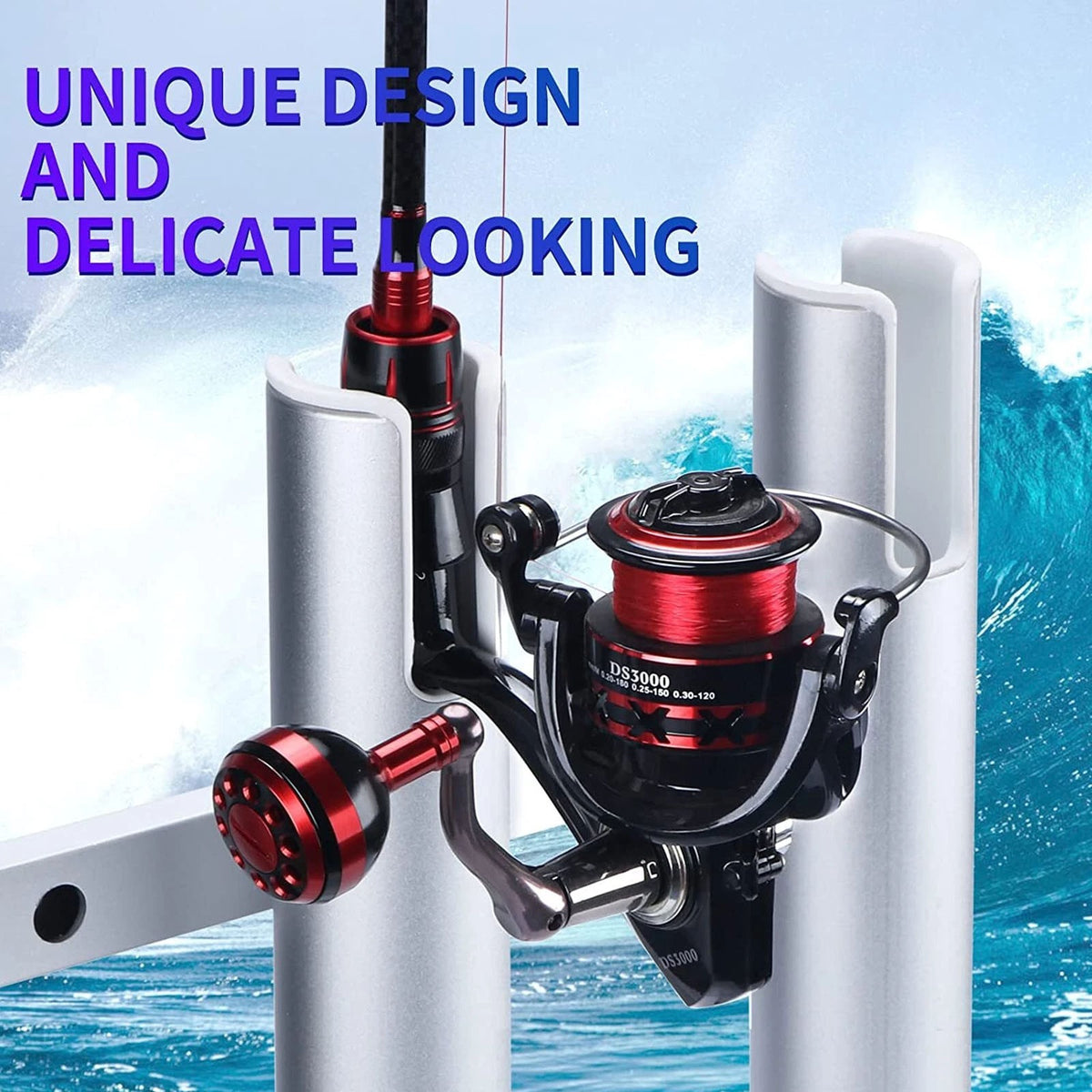 Aluminum Boat Fishing Rod Holders 4 Tubes - Heavy Duty, Rustproof, Silver