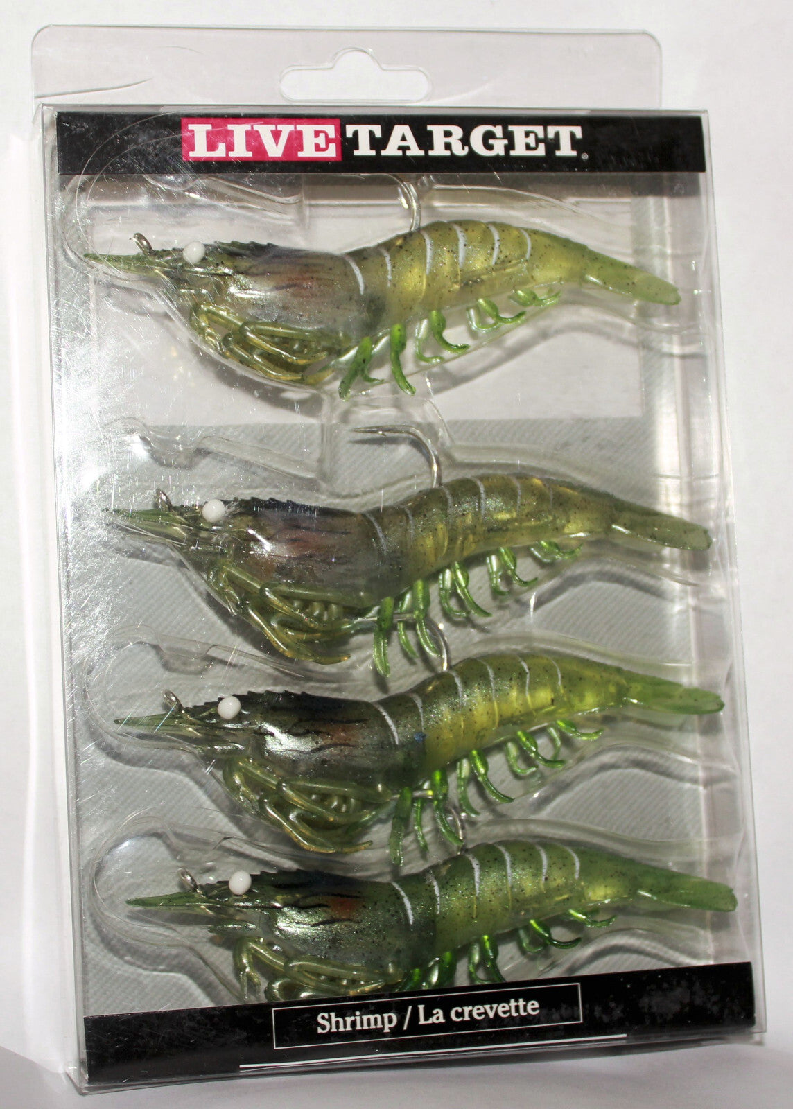 Live Target Shrimp Lure - 4 Inch, Slow Sinking Grass Shrimp Fishing Bait