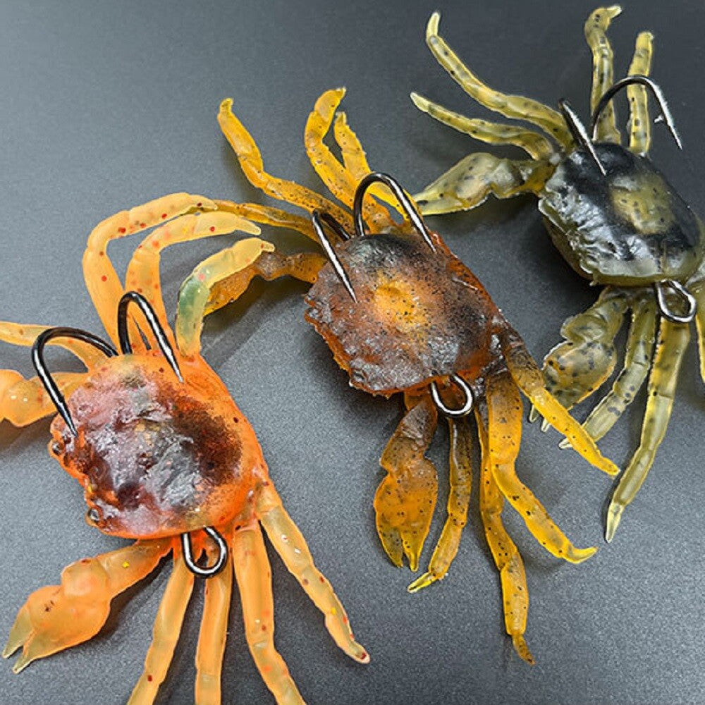 12pcs Artificial Crab Lure Soft Bait with Sharp Hooks for Fishing