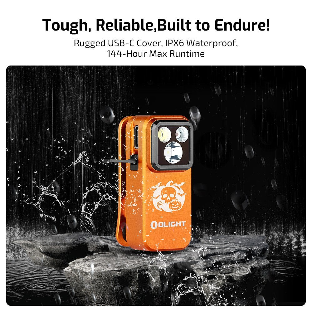 Olight Oclip Pro Clip-On Flashlight with 500 Lumens, Orange Edition