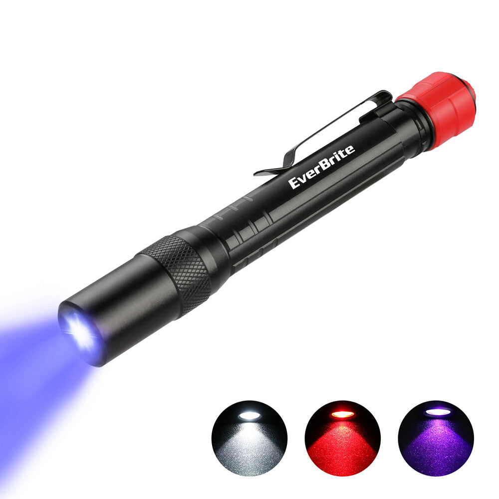 UV Black Light Flashlight 395nm Penlight Portable 3 Modes Waterproof