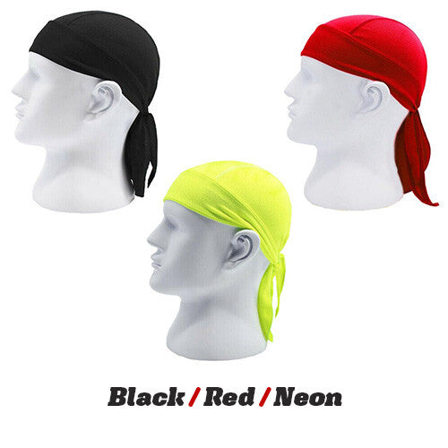 3 Pack Skull Cap Motorcycle Head Wrap Tie Durag Cycling Hat Quick-Drying