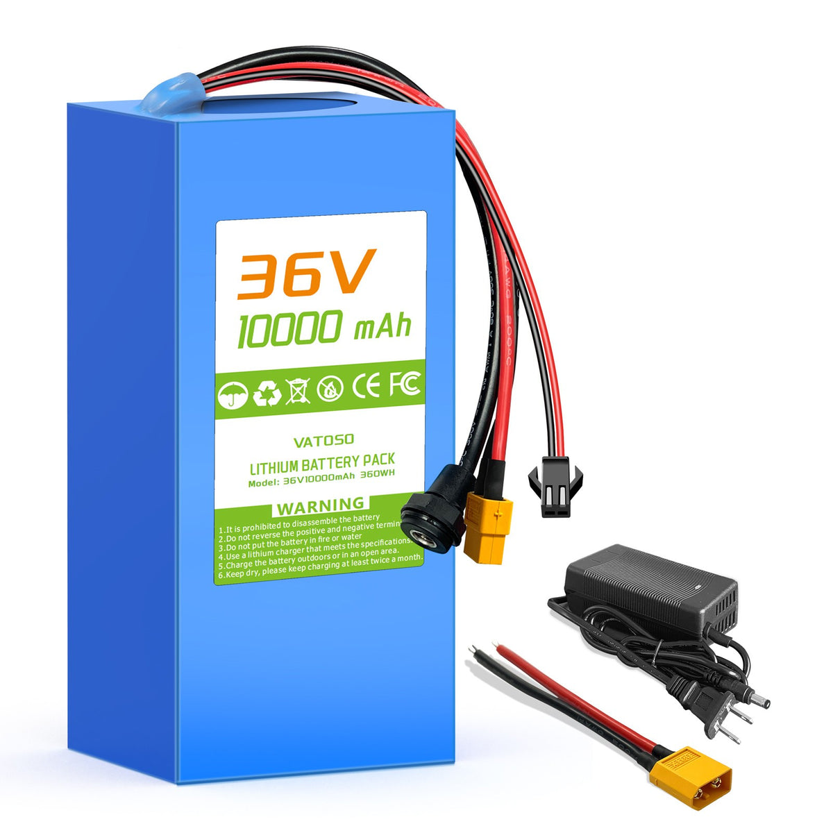 36V 10Ah Lithium Battery for E-Bikes and Electric Vehicles with 30A BMS