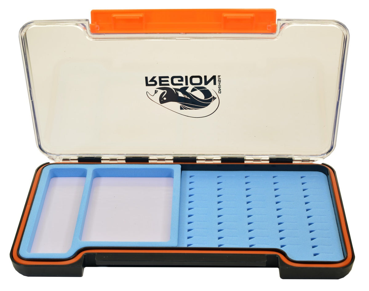 Waterproof Fly Box for Dry Flies & Midges - Compact, Magnetic Bays, 56 Slots