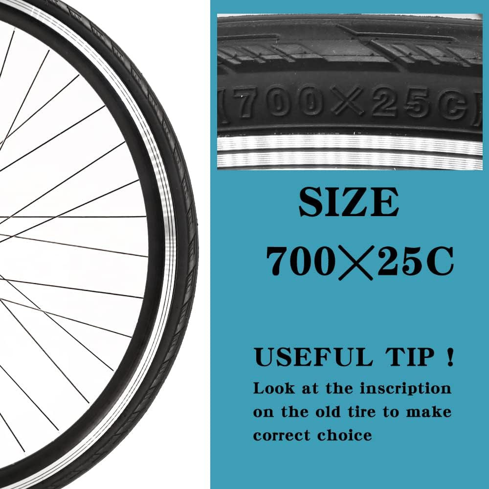 2 Pack 700C Road Bike Tires 23-35C with Levers, Puncture-Resistant, Fast Rolling