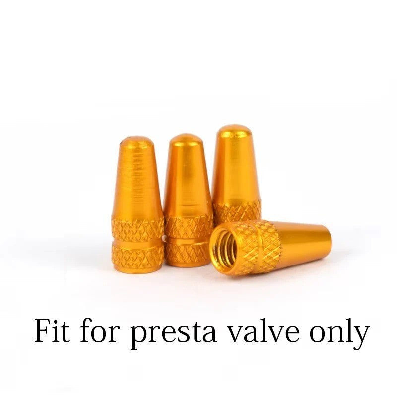 Bicycle Tire Valve Caps 4pcs Aluminum MTB Road Bike Dust Covers for Presta Valves