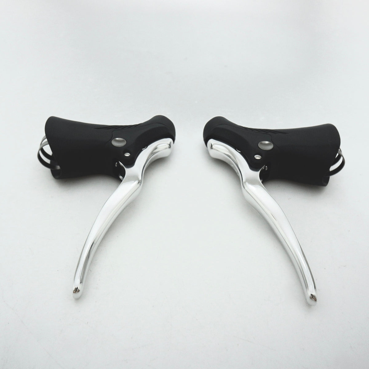Aluminum Bike Brake Levers for Road & Fixed Gear Bikes - Black & Silver Set