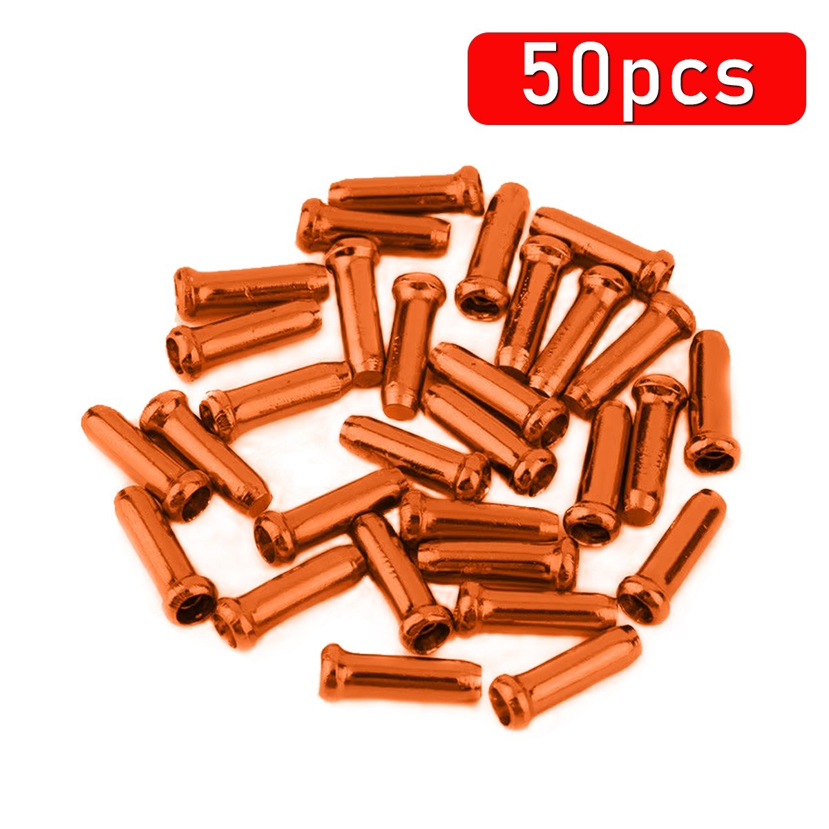 50pcs Aluminum Bicycle Cable End Caps for Brake & Shift Cables - Multi-Color