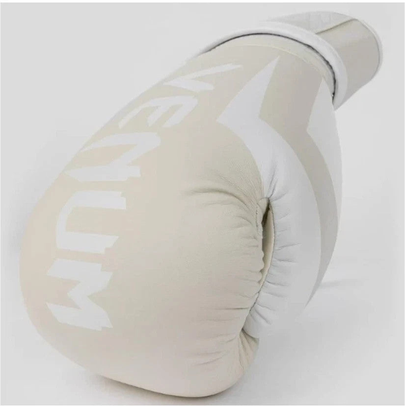 14oz Boxing Gloves - White/Off-White, Premium Muay Thai & Kickboxing Gear