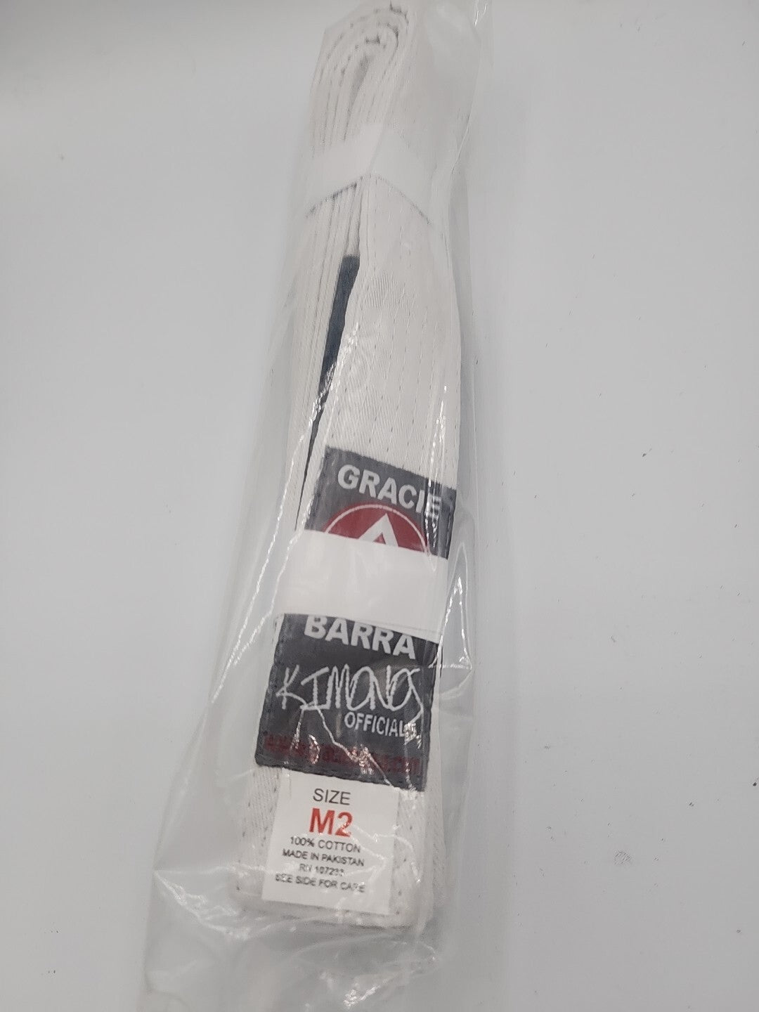 Martial Arts Belts - Official White Jiu-Jitsu Belt for Gracie BJJ Size M2