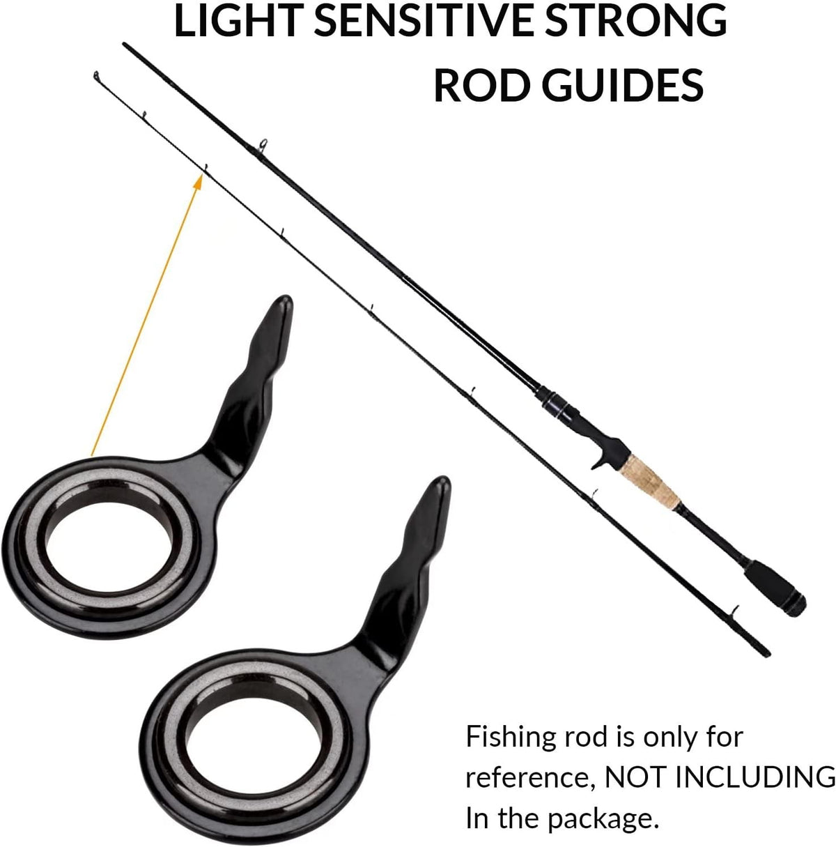 60PCS Micro Fishing Rod Guides and Tip Repair Kit for Rod Building - Black