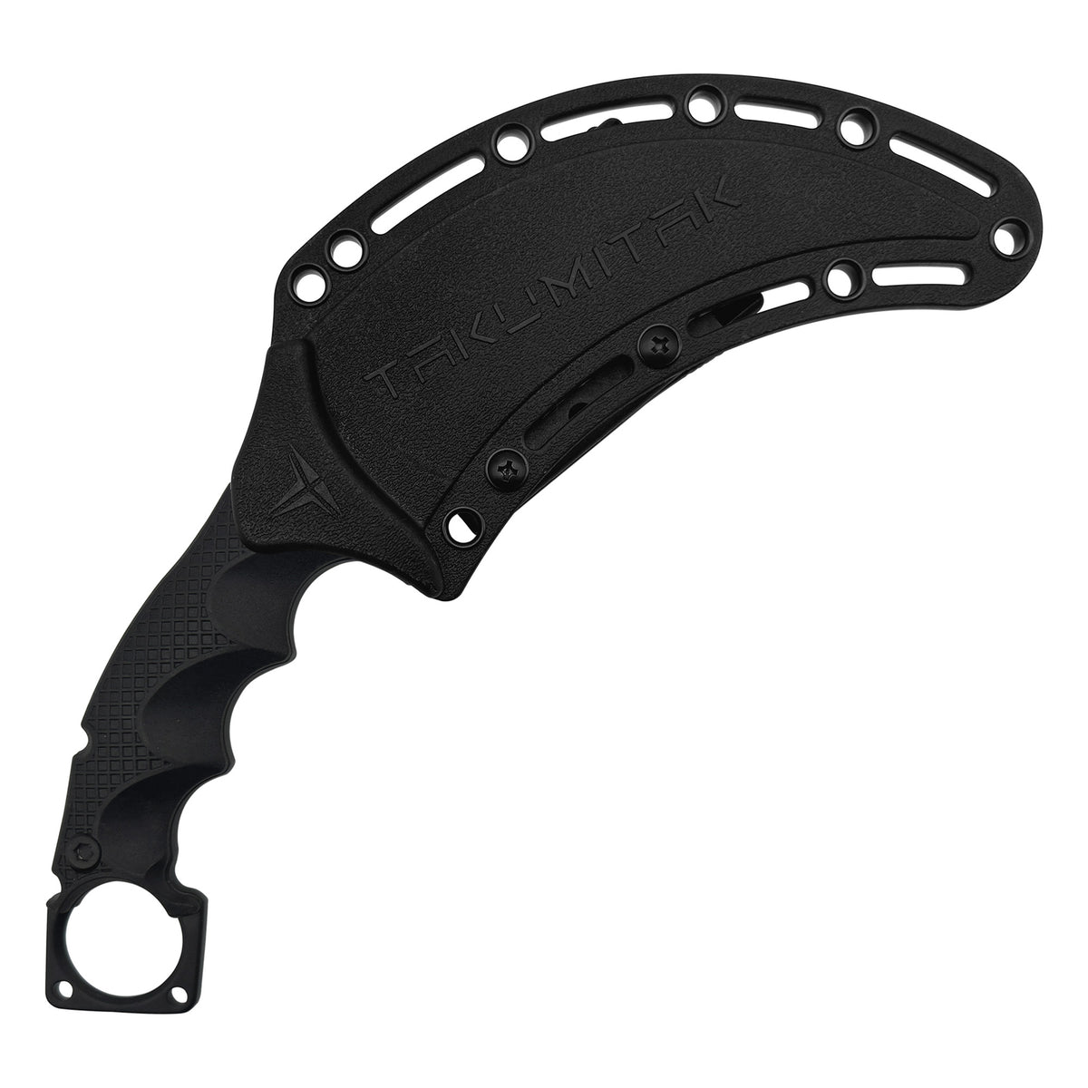 9-Inch Full Tang Tactical Karambit Knife with MOLLE Webbing Clip and Extra Handle