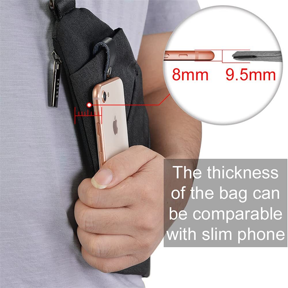 Lightweight Anti-Theft Crossbody Sling Bag for Women Men - Water-Resistant