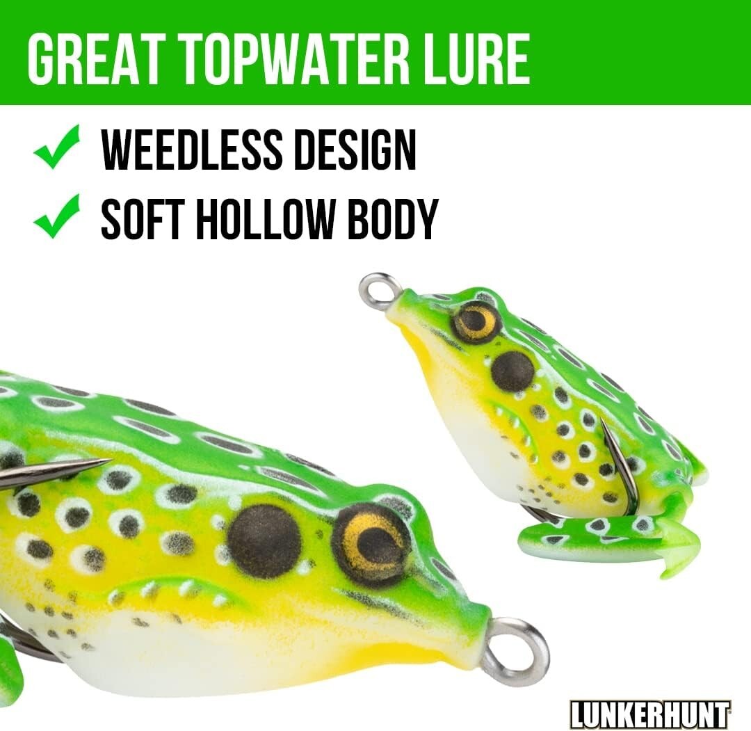 Fishing Lure Lot 3x Pocket Frog 1.75 inch Leopard Topwater Weedless Baits