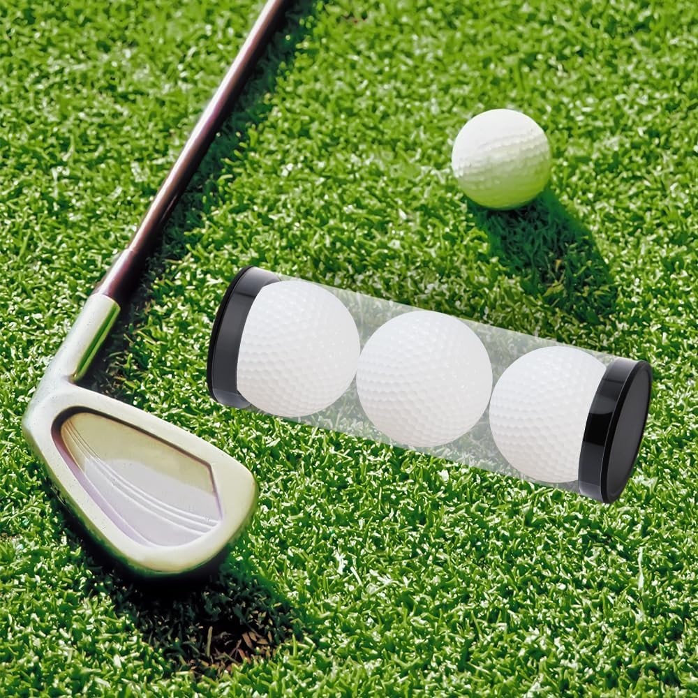 5 Pack Golf Ball Storage Cases - Clear PVC Tubes with Caps for Golf & Travel