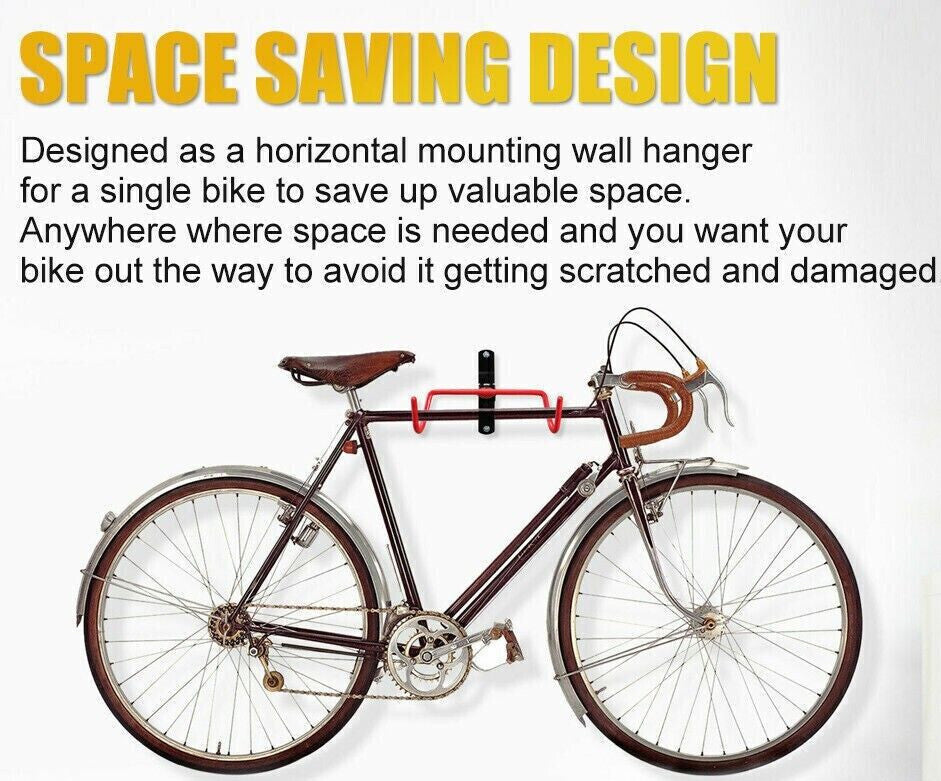Wall-Mount Bicycle Storage Rack Steel Bike Hanger Garage Organizer