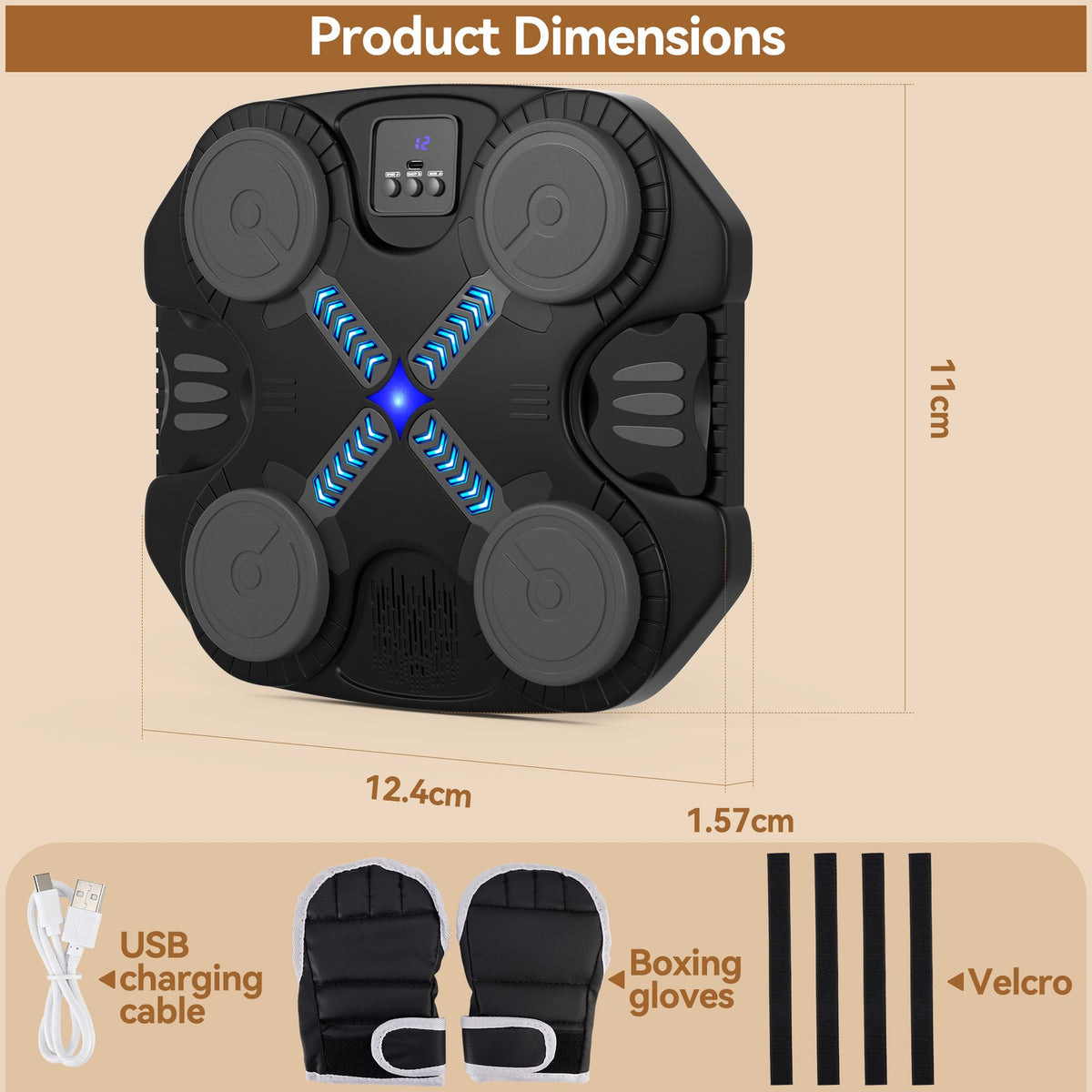 Kids Bluetooth Music Punching Machine - Wall-Mounted Boxing Trainer