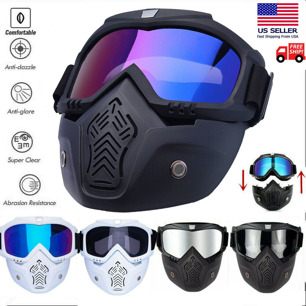 Protective Safety Goggles with Detachable Face Mask Anti-Scratch Work Glasses