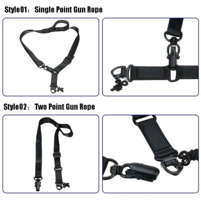Two Point Tactical Rifle Sling with Quick Detach Nylon Strap Adjustable for Outdoor Shooting