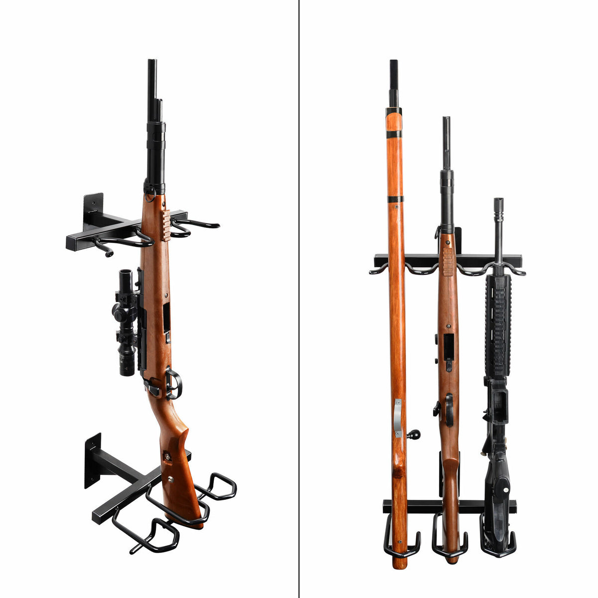 Heavy Duty Wall Mount Gun Rack for Rifles and Shotguns - Steel