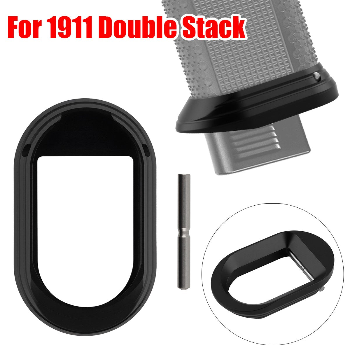 Alloy Double Stack 1911 MagWell for STI & Infinity Wide Body Pistols - Black