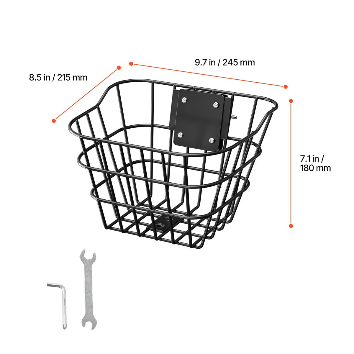 Front Bike Basket for Electric Scooters - Universal Mount, Rust-Resistant Metal