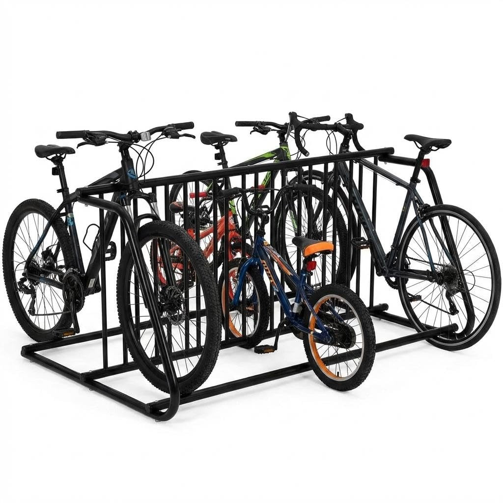 Heavy Duty Steel Bike Rack for 5-10 Bikes Freestanding Garage Storage Organizer