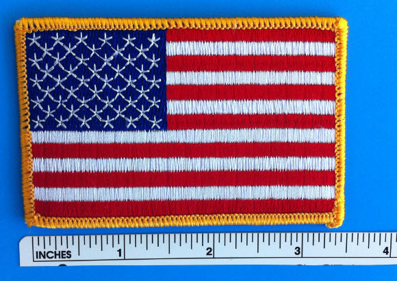 USA Flag Fish Hook Hat Pin with Embroidered Patch - Fishing Gift