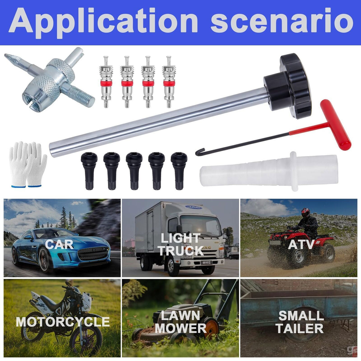 13PCS Tire Valve Stem Tool Kit for Quick Valve Removal and Installation