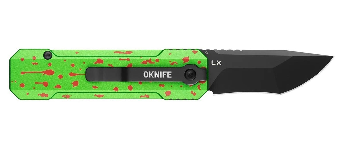 Rechargeable Tactical Folding Knife with RGB Light and Flashlight - Zombie Green
