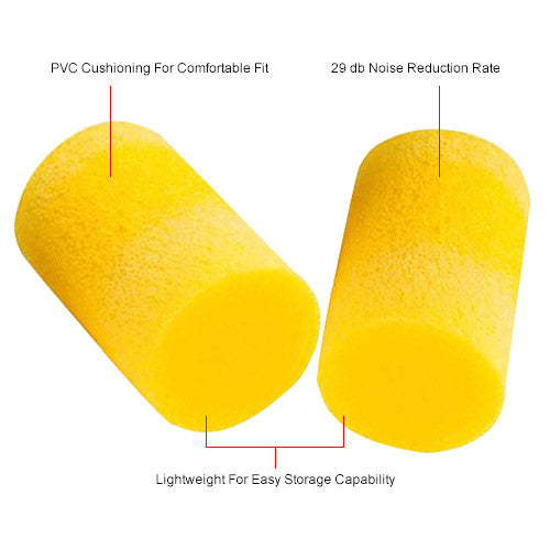 Disposable Foam Ear Plugs Noise Reduction NRR 29 dB - Bulk Pack Options