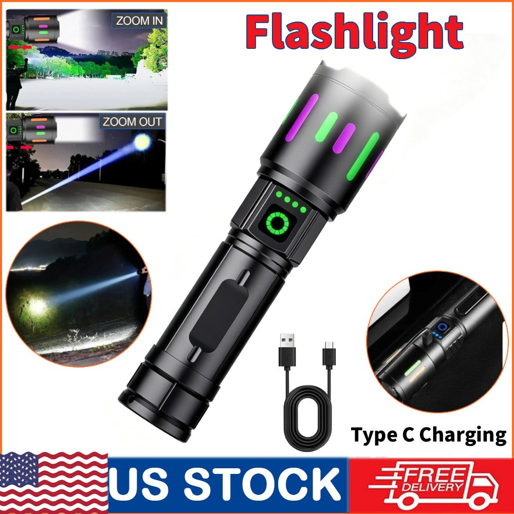 Super Bright Rechargeable LED Tactical Flashlight 2000m Beam