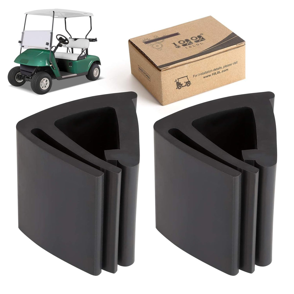 Universal Golf Cart Windshield Retaining Clips for EZGO, Club Car, Yamaha - Pack of 2
