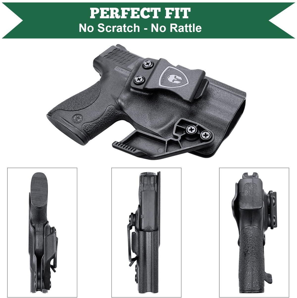 WARRIORLAND IWB Kydex Holster for S&W M&P Shield 9mm/.40 3.1" - Concealed Carry